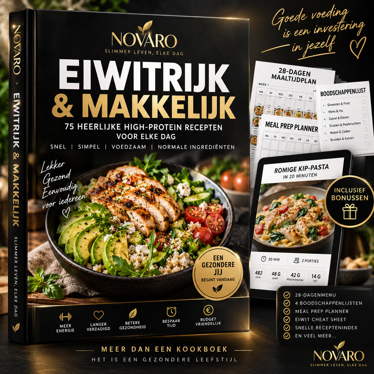NOVARO — Eiwitrijk & Makkelijk (Premium Digitaal Kookboek